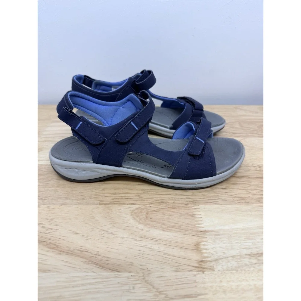 Easy Spirit Explore24 ESEGNITA Sport Sandals Navy Adjustable Comfort Women 8 #65